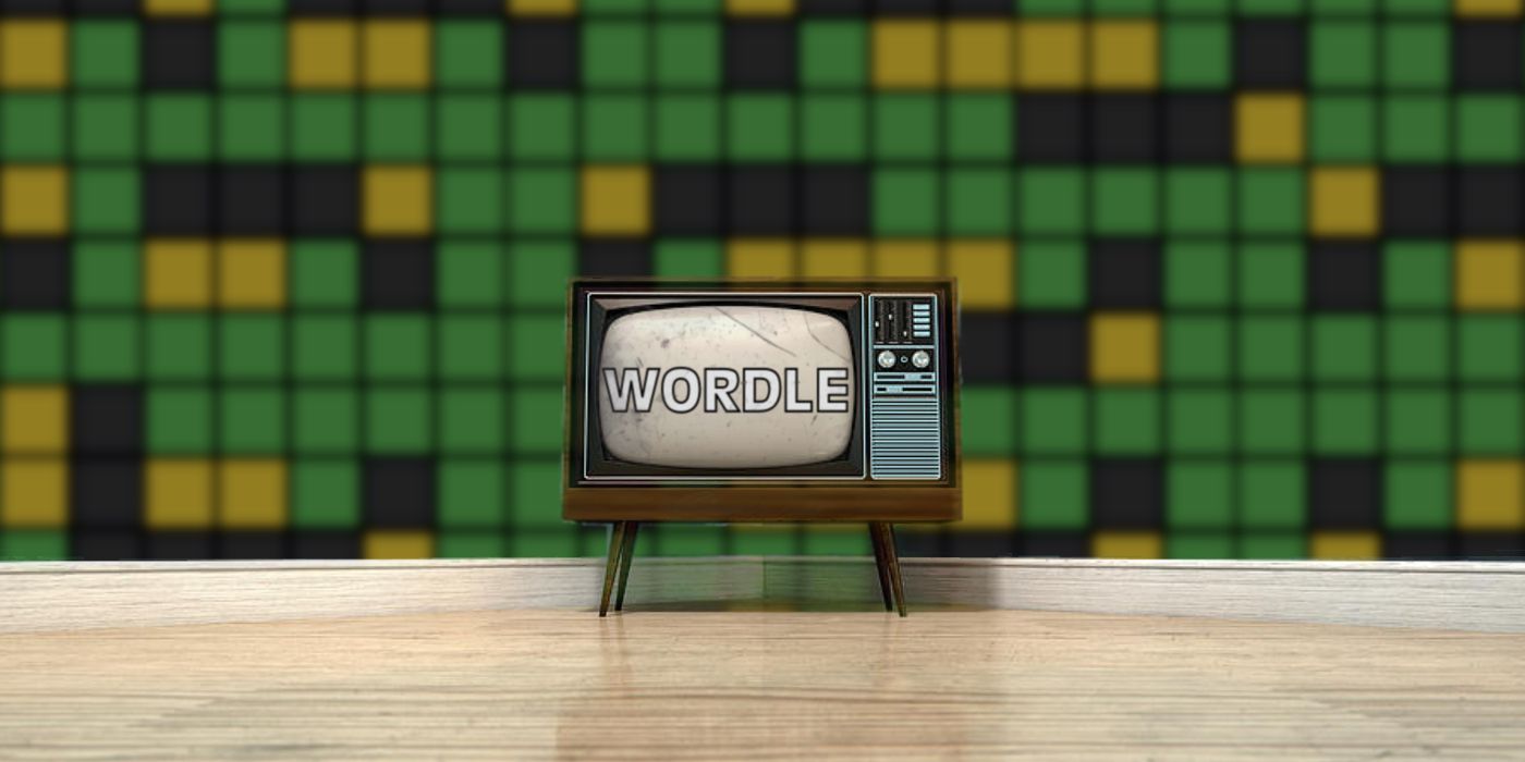 Wordle sur une vieille télé avec du papier peint Wordle box